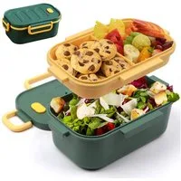 Auledio Lunchbox Zweischichtiger Lunchbox, auslaufsichere Lunchbox, Outdoor-Bento-Box, Picknick-Lunchbox