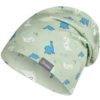 Sterntaler® Beanie UV-Schutz 50+ Beanie Dinobabys (1-St) Beanie aus Flammgarn Jersey mit Dinobabys, zwei Tragevarianten
