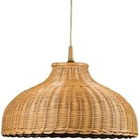 Helios Leuchten Pendelleuchte Rattan, Korblampe, Rattanlampe skandinavischer Stil, Boho Hängelampe, für Esstisch Küche Wohnzimmer, handgefertigtes Produkt