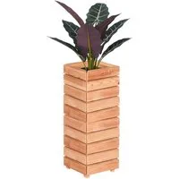 Mega-Holz Hochbeet Balkon-Hochbeet Lärche Holz MODULO- 30x30x75 cm (BxTxH) Naturbelassen (Funktionsset, 2er Set besteht aus 2x Pflanzkübel Modulo 30x30x39), Modular