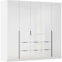 OTTO home Drehtürenschrank Kleiderschrank Schrank Garderobe AGORDO mit Dekor- oder Hochglanzfront (in zwei Griff-Farben, Breite 226 cm) mit Außenschubkästen, Serie in 7 Breiten und 2 Höhen MADE IN GERMANY
