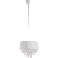 näve Pendelleuchte Kristallo, ohne Leuchtmittel, Leuchtmittel wechselbar, incl. Pendel: weiß - 80cm, Material: Metall/Kunststoff/Textil, weiß
