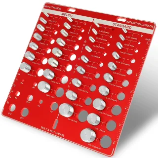 34 Nut and Bolt Thread Checker Bolt Size and Thread Identifier Gauge Standard and Metric Bolt and Nut Gauge with Inch an