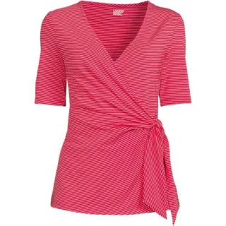Shirt in Wickel-Optik in Plus-Größe für Damen, Damen, size: plus, Rot, by Lands' End