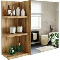 TREND WERK Spiegelschrank Badezimmer mit Ablage & Stauraum (59×16×50 cm Hängender Badezimmerschrank zur Wandmontage mit Regal) – modern & pflegeleicht