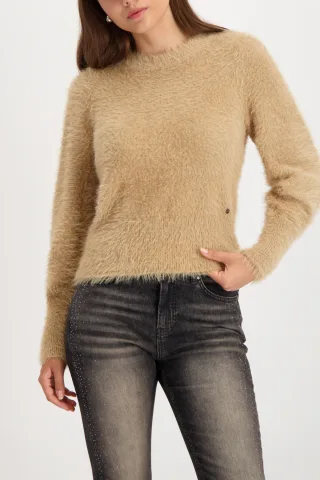 monari - Flauschiger Pullover cognac - Gr. - 40