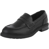 Ital-Design Damen Loafer Pennyloafer mit Blockabsatz Slipper (91742629) Blockabsatz Mokassins in Schwarz