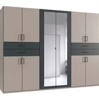Wimex Kleiderschrank Taiga Kleiderschrank mit Spiegel mit Schubladen auf bequemer Höhe, Garderobe Schlafzimmerschrank