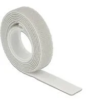 Klettband auf Rolle, 1 Meter x 13mm, Kabelbinder grau
