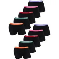 LOREZA Panty 10er Set Mädchen Pantys Boxershorts - Sport - Schwarz (Spar-Packung, 10-St)