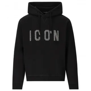 Dsquared2 Kapuzenpullover mit Nieten und Icon-Logo in Schwarz