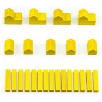 Waldfelsen Spiel – Holz-Figuren Spielfiguren Ersatz passend für Die Siedler von Catan, Spielmaterial, Verschiedene Farben