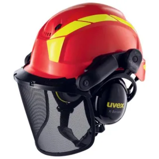 uvex pheos forestry Schutzhelm inkl. Waldarbeiter-Set - pheos B-S-WR, pheos Waldarbeitervisier u. ph rot 51 cm - 61 cm - 9774238