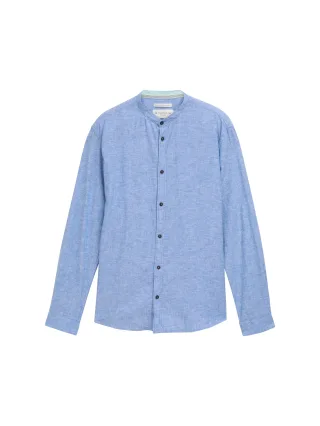 Tom Tailor - Regular Fit Hemd mit Leinenanteil sapphire blue chambray - Gr. - XXL