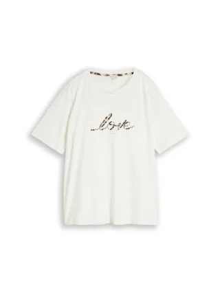 Tom Tailor - Plus Size - T-Shirt aus Baumwolle whisper white - Gr. - 44