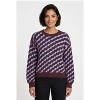 Vero Moda Rundhalspullover VMLARA LS O-NECK PULLOVER GA BOO REP Materialmix, Stretch, regular fit