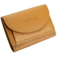 BRANCO Mini Geldbörse Kleine Geldbörse / Mini-Portemonnaie, Leder Curry-Gelb, Branco 31105
