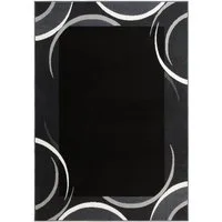 OTTO home Teppich Noah, rechteckig, Höhe: 7 mm, weiche Haptik, Teppich mit Bordüre, Kurzflor, verspieltes Design