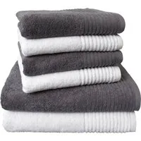 Dyckhoff Handtuch Set Brillant, Walkfrottee (Set, 6-St), mit Streifenbordüre,4 Handtücher (50x100cm), 2 Duschtücher (70x140cm)