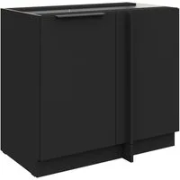Küchen-Preisbombe Eckunterschrank 105 cm Küche SIENA Schwarz Küchenzeile Küchenblock Einbauküche