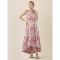 Apart Cocktailkleid mit Perlenkragen und Blütenjacquard