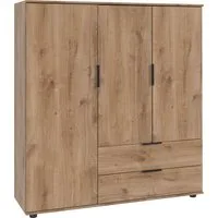 Wimex Wäscheschrank Easy Plus Kleiderschrank Garderobe 2 Schubladen, 81 oder 130cm breit in verschiedenen Farben, moderne Optik mit schwarzen Metallgriffen