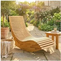 Outsunny Schaukelstuhl mit S-Form, Latten-Design (Sonnenliege, 1 St), für Garten Balkon Hof Terrasse 60 x 156 x 77 cm