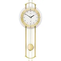 AMS Funk-Pendelwanduhr F5257 (Quarzuhr, Metall-/Kunststoffgehäuse,Esszimmer,Wohnzimmer)