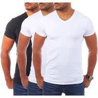 Young & Rich T-Shirt Herren Uni Basic V-neck V-Ausschnitt Unterziehshirt 1700 V-Ausschnitt unifarben kurzarm slim fit