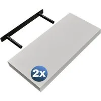 Casaria Wandregal, Weiß Hängeregal mit Halterung 15kg Tragkraft Küche Matt 50cm