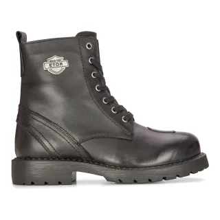 Herren Leder Militärstiefel Schwarz Combat Biker Motorrad Punk Westernstiefel