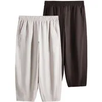 The Set Stoffhose The Set Hosen mit Barrel-Bein und Leinen, 2er-Pack (2-tlg)