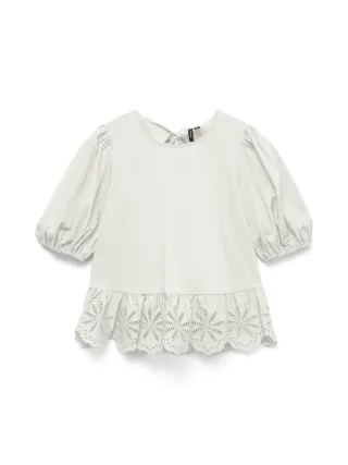 VERO MODA - VMFREYA 2/4 TOP WVN Snow White - Gr. - M