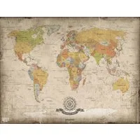 Goods+Gadgets Poster GOODS+GADGETS Vintage Weltkarte Poster 140x100 cm - Antike Landkarte, Vintage (Antike), Landkarte 140x100 cm