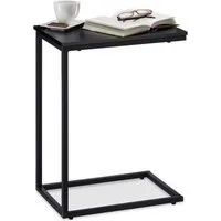 relaxdays Beistelltisch schwarz mit Metallgestell