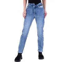 Ital-Design Straight-Jeans Damen Freizeit (79457725) Jeansstoff Stretch Straight Leg Jeans in Blau