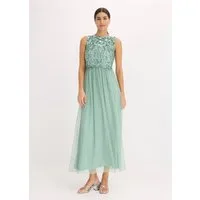 bonprix Maxikleid ohne Ärmel, ausgestellte Passform, mit Paillettenstickerei