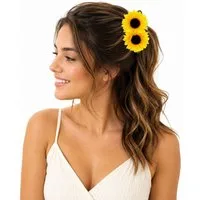 Das Kostümland Kostüm Sonnenblumen Haarspange für Damen, Blumen Haarsch