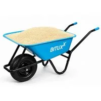 Bituxx Schubkarre Schwarz Mulde Blau mit Luftrad Schwarz, (MS-19518)