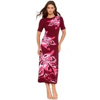 LIPSY Midikleid Lipsy Kurzarm-Strick-Midikleid, Print, Kurzgröße (1-tlg)