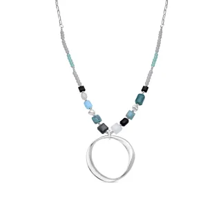 Luxenter Multicolor Kristall-Halskette aus 18K Gelbgold - Miyou