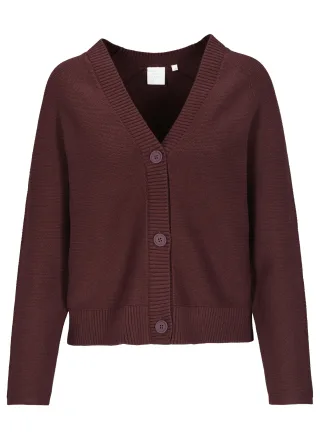 THE FASHION PEOPLE - NOS Cardigan reverse knit 457 DEEP VINE - Gr. - M