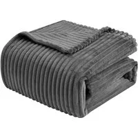Wohndecke, Woltu, Kuscheldecke Flanell mit Streifenmuster