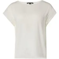 comma T-Shirt ärmellos, U-Boot-Ausschnitt, Zierband, Spitze