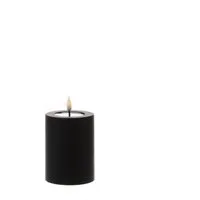 Deluxe Homeart LED-Kerze MIA für Außen 3D Flamme flackernd H: 10cm D: 7,5cm outdoor schwarz, LED Classic, warmweiß (2100K bis 3000K)