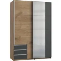 Wimex Schwebetürenschrank Emden moderner Kleiderschrank mit Spiegel und Schubladen Schlafzimmer Schrank Garderobenschrank mit Schwebetüren Topseller