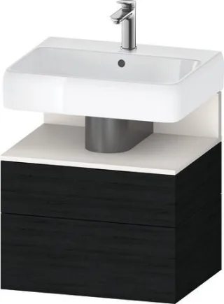 Duravit Qatego Waschtischunterbau wandhängend Eiche Schwarz Matt 590x470x590 mm - QA4393084160010 QA4393084160010