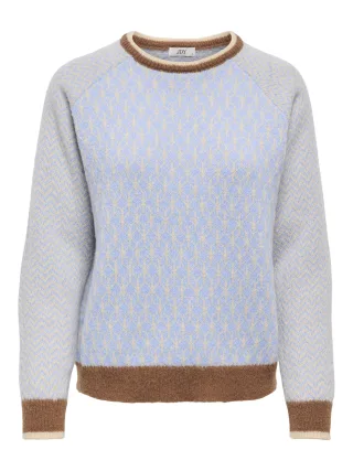 JDY - JDYBRYN LIFE L/S ONECK JACQ PULLOVER KNT Crème Brûlée - Gr. - L