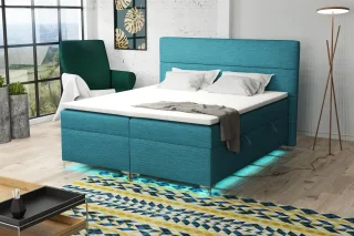 Boxspringbett Schlafzimmerbett CANELA 160x200cm inkl.Bettkasten/ LED