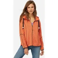Laurasøn Sweatjacke Strickfleece-Jacke Kapuze Zipper Langarm